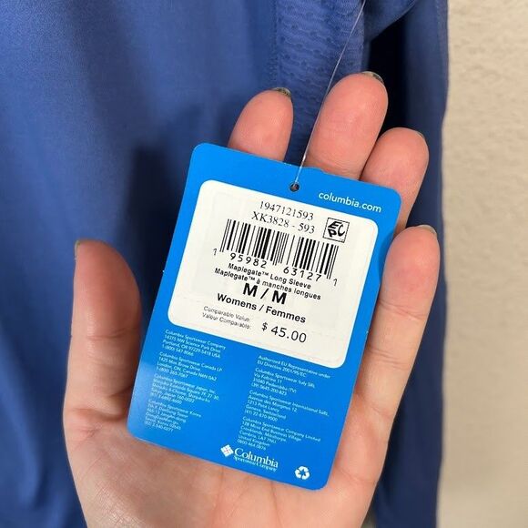 NEW Women's Columbia Maplegate Long Sleeve Shirt M Blue Omni-Wick - Picture 7 of 7